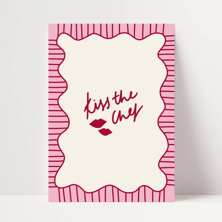 Kiss the Chef Print for wholesale by Mia Rose Studio