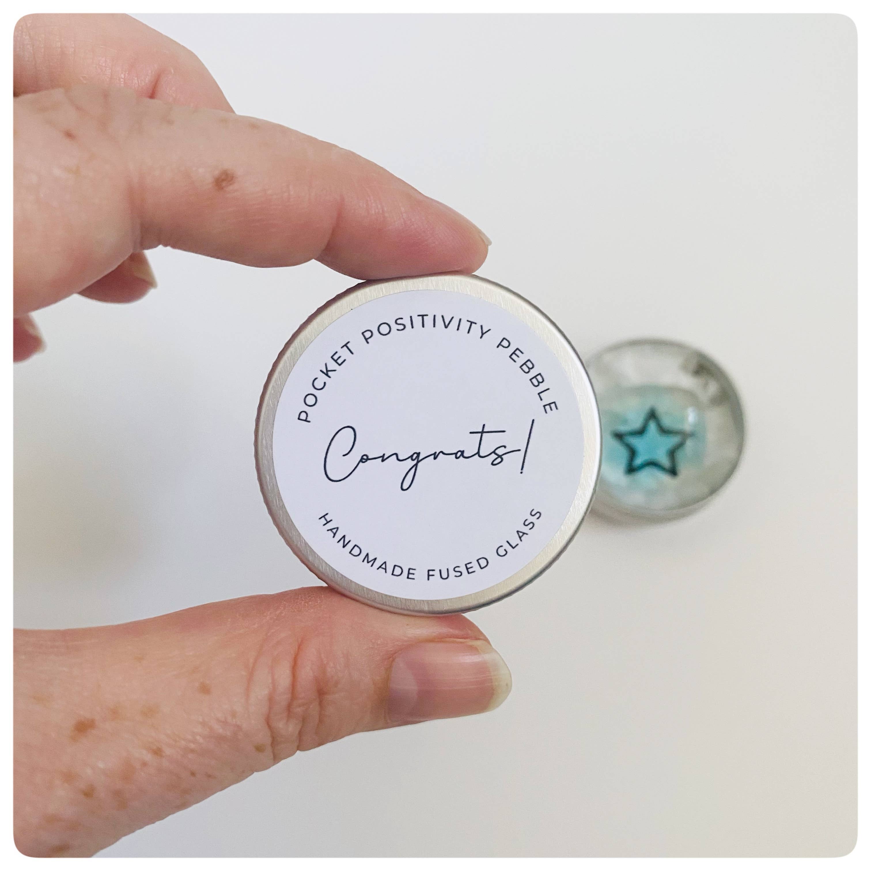 Salvia Glass - Wholesale Keepsake Coin/Token - Glass Congratulations pocket hug mini tin 2
