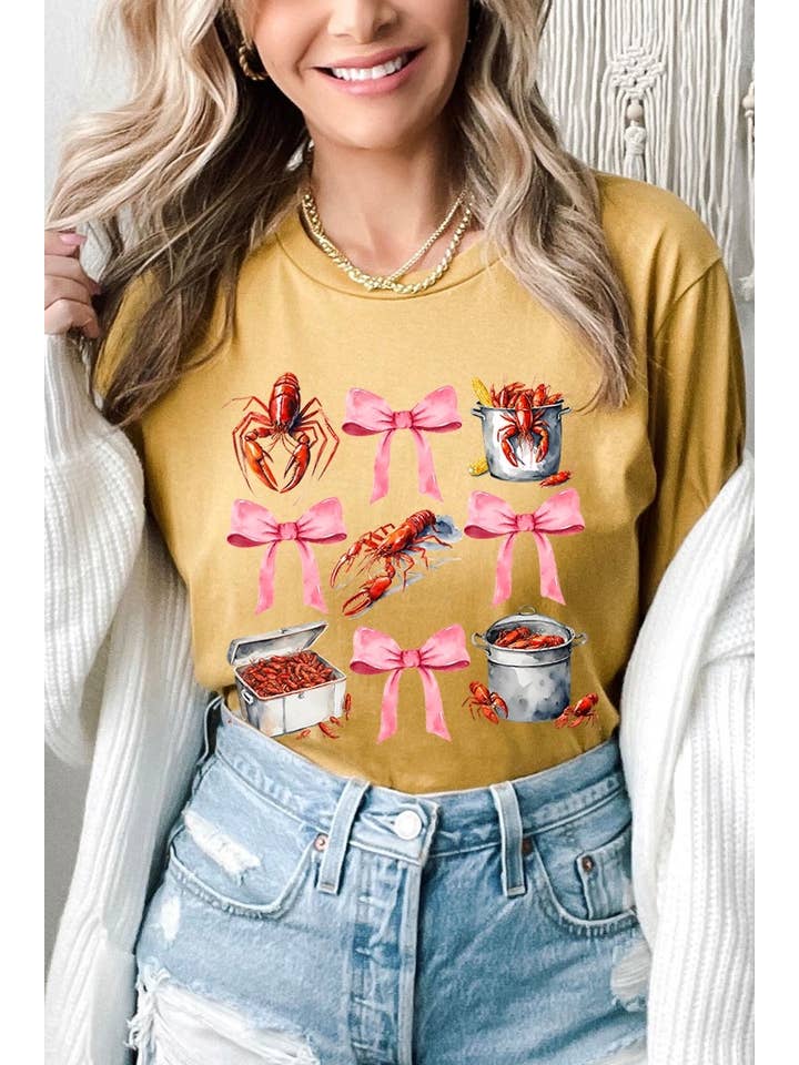 COLORBEAR – Großhandel T-Shirt (Grafikdruck) – Damen – Grafik-T-Shirt mit Flusskrebs-Coquette10