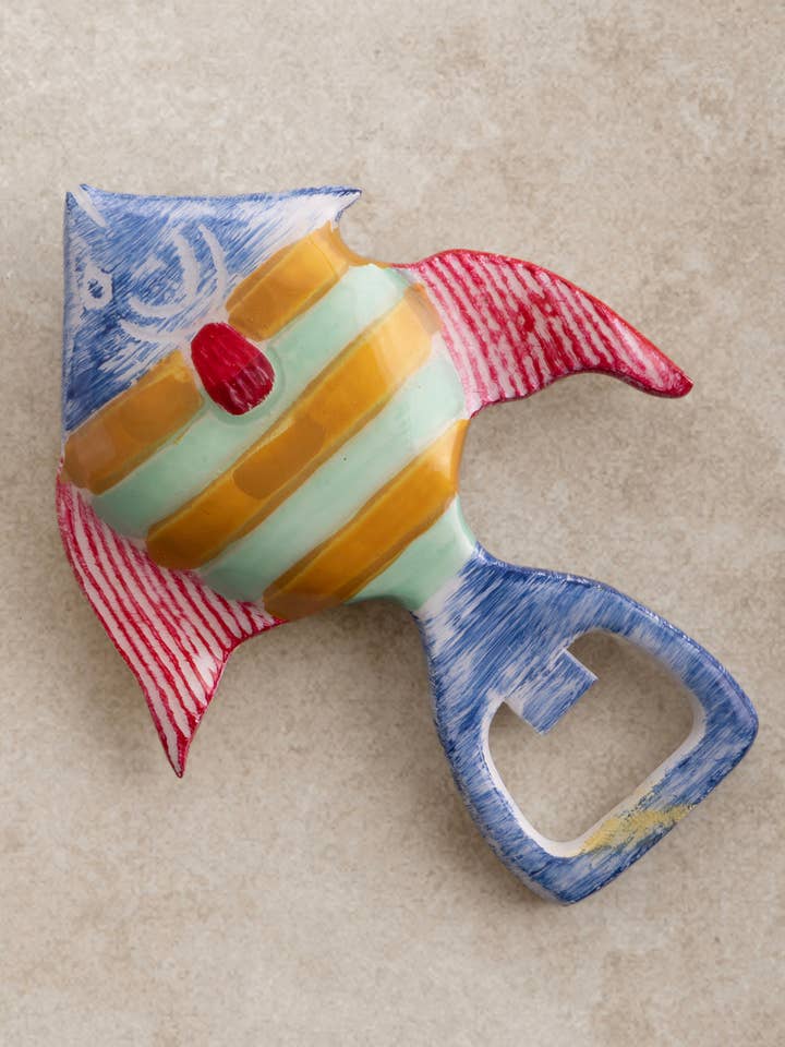 Sparky Hand-Painted Fish Bottle Opener for wholesale by GAURI KOHLI
