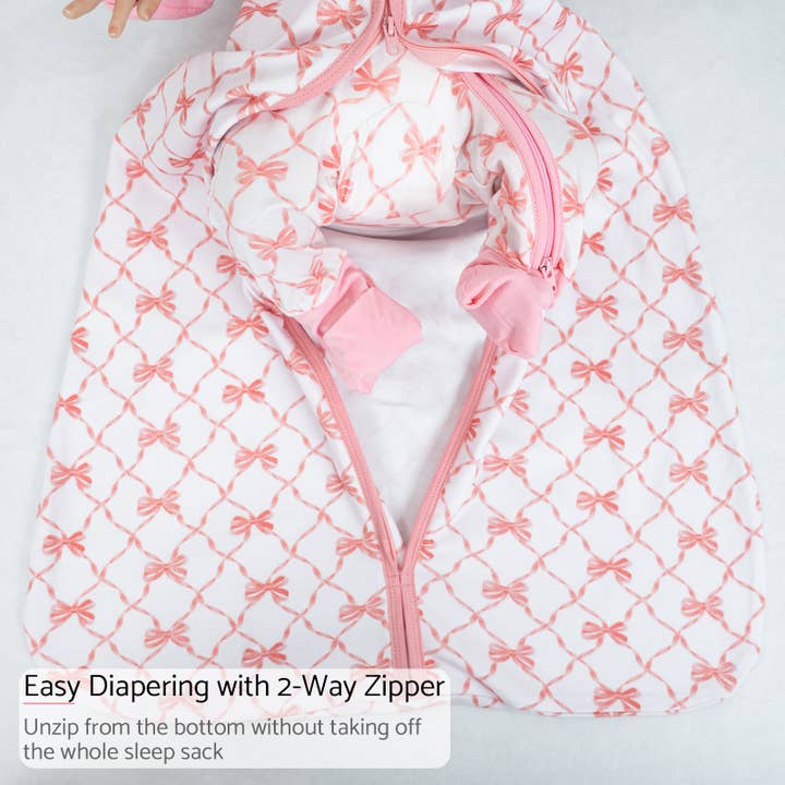 LollyBanks – Engroshandel Sovepose - Baby – Smukke Sløjfer Baby Pige Sovepose, 100% Økologisk Bomuld4