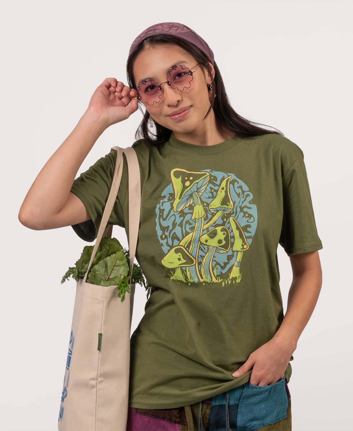 Soul Flower - Wholesale Screen Printed T-Shirt - Unisex - Closeout! Psychedelic Mushrooms Organic T-Shirt - Unisex3