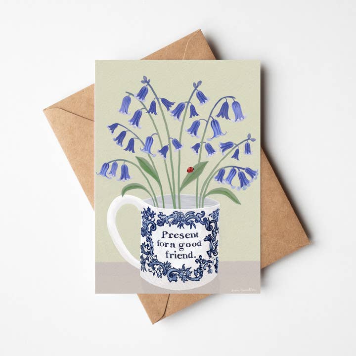 Bluebells in Friendship Cup Cards for wholesale by Susie Hamilton Art