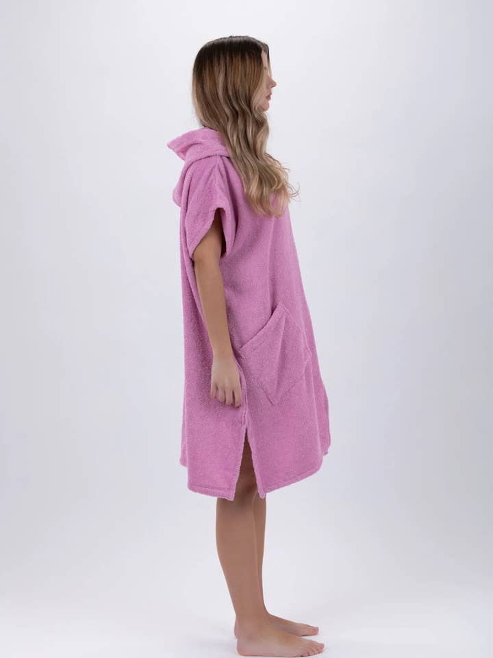 PACIFIQUE SUD - Wholesale Poncho - Women's - Poncho Surf Rosa - Tamanho Único - Algodão - Sem mangas - Com Fecho Zip3