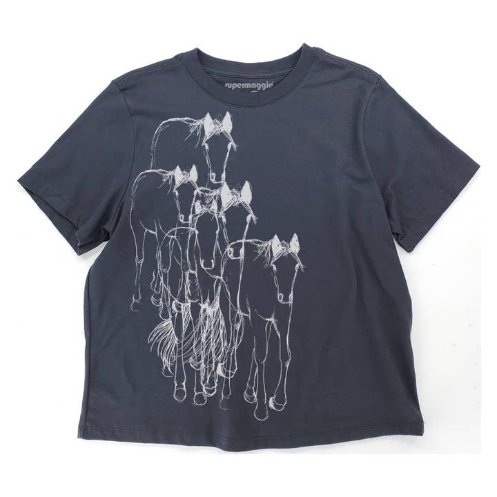 Supermaggie @ Faire - Wholesale Screen Printed T-Shirt - Women's - Horses Gwenn Heavyweight Tee