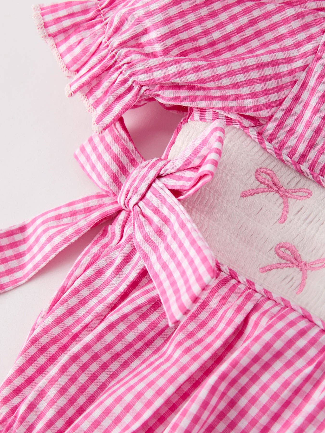 Rylee Faith Designs - Wholesale Bodysuit (Non-Footed) - Baby - Bow Embroidered Plaid Baby Girl Romper3