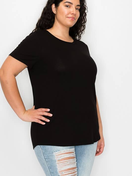 A.gain - Wholesale T-Shirt - Women's - 10733SSP07 - PLUS SIZE BASIC SOLID SHORT SLEEVE TOP13