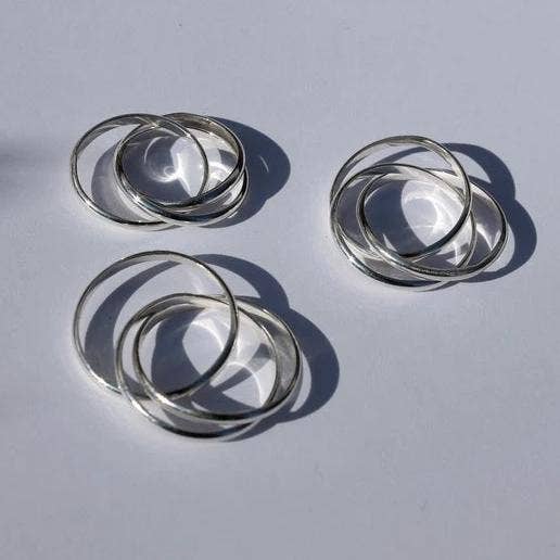 Kitty Stoykovich Designs - Vendita all'ingrosso Anello midi/a fascia - Anello triplo in argento Roll On Fidget5