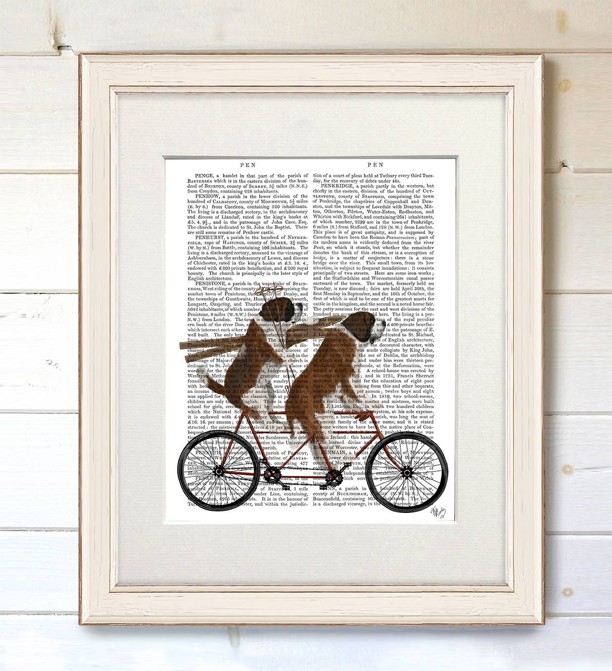 FabFunky Ltd - Wholesale Art Print - St Bernard Tandem Bike Dog Book Print / Art Print / Wall Art1