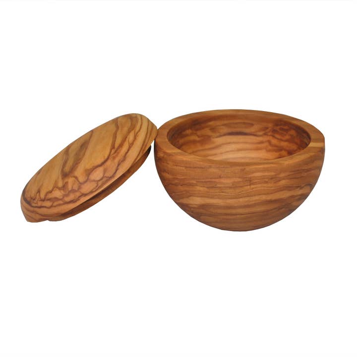 Naturally Med Inc. - Wholesale Salt & Pepper Shaker Set - Olive Wood Salt Cellar1