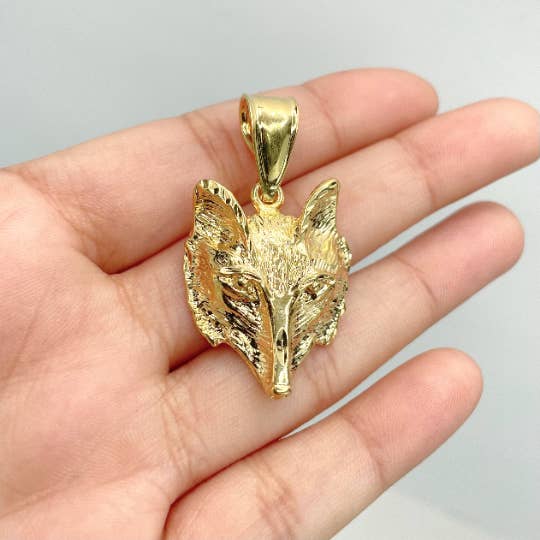 Luxus Accessories - Wholesale Individual Charm/Pendant - 18k Gold Filled Wolf Fox Face Pendant