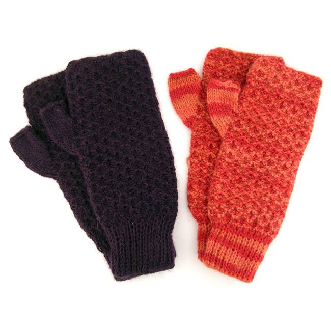 Alpaca Wrist Warmers 100% Alpaca Knits Assorted Colors for wholesale by Sanyork Fair Trade