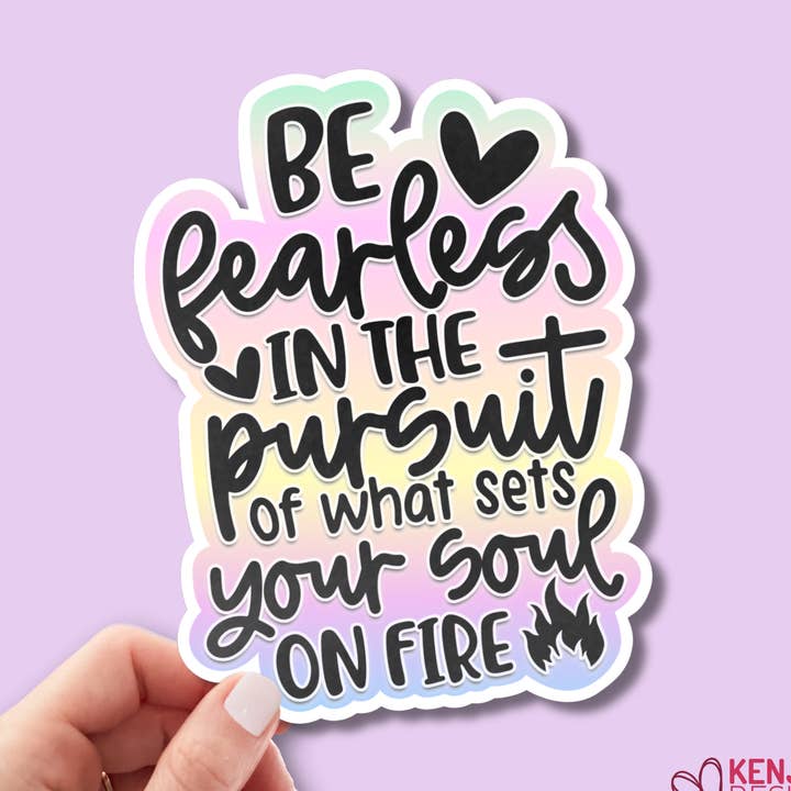 Be Fearless Stickers and Fridge Magnets for wholesale by Kenjia Design