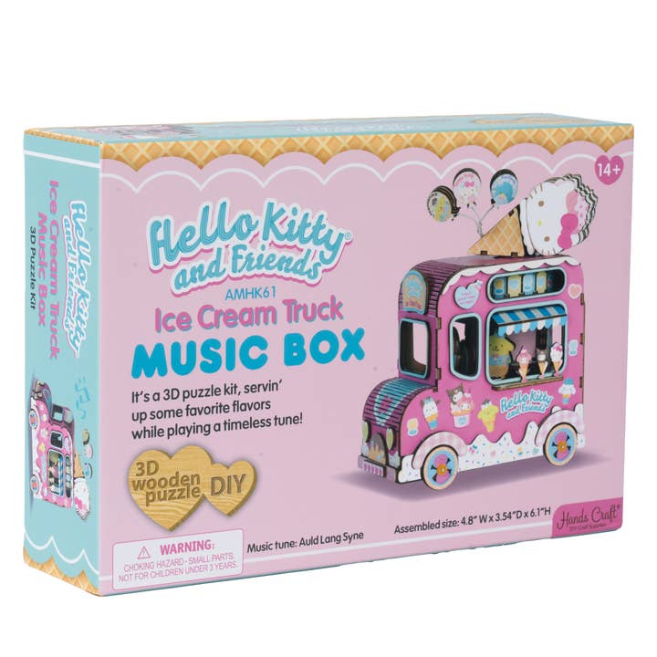 Hands Craft - Wholesale Puzzle - Kids - 3D Wooden Music Box Puzzle: Hello Kitty® Ice Cream Truck2