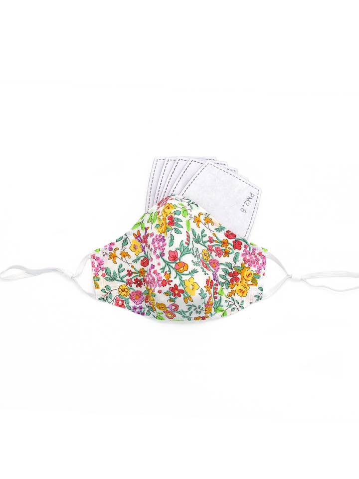 Multicolor Floral Cotton Mask(nose wire embedded) for wholesale by Ten on Ten