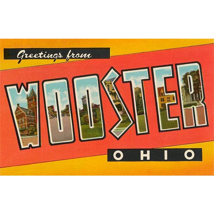 Carte postale OH-467 Salutations de Wooster pour la vente par Found Image Press