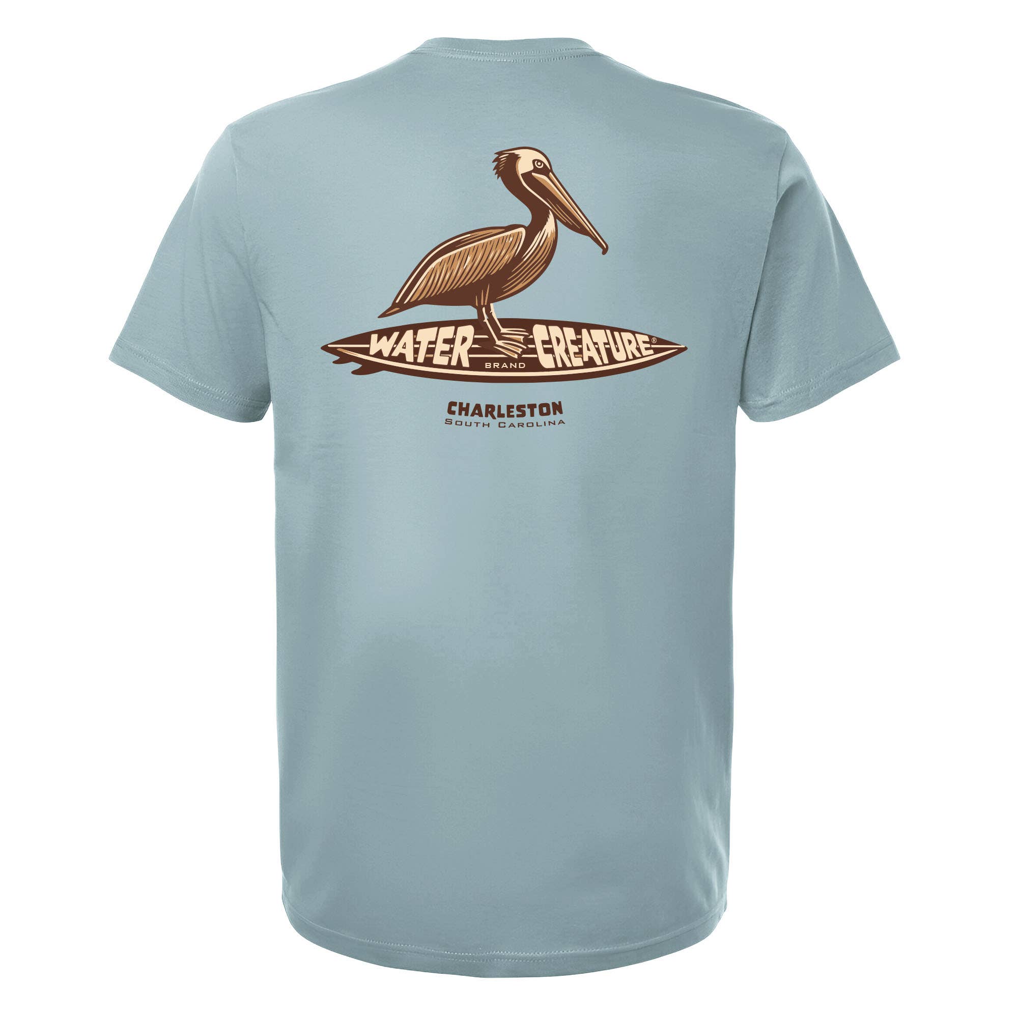 Charleston Apparel - Wholesale Screen Printed T-Shirt - Unisex - Pelican On Board - Customizable - Water Creature Design3