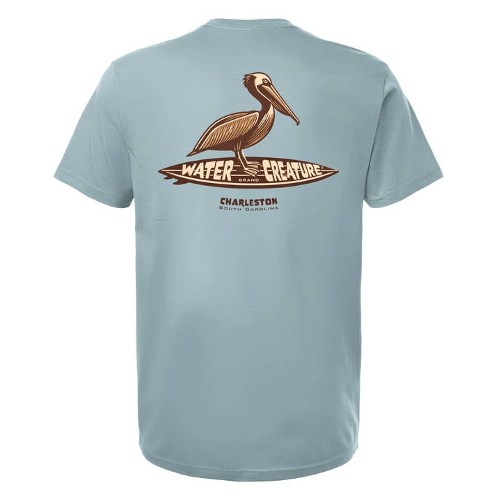 Charleston Apparel - Wholesale Screen Printed T-Shirt - Unisex - Pelican On Board - Customizable - Water Creature Design3