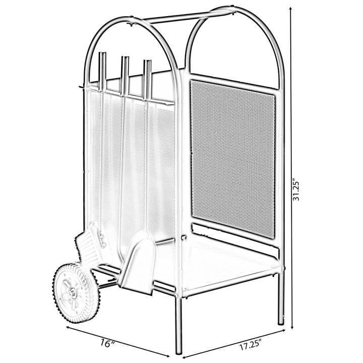 Quickway Imports - Wholesale Fire Pit - Indoor and Outdoor Patio Iron Firewood Log Cart with Wheels3