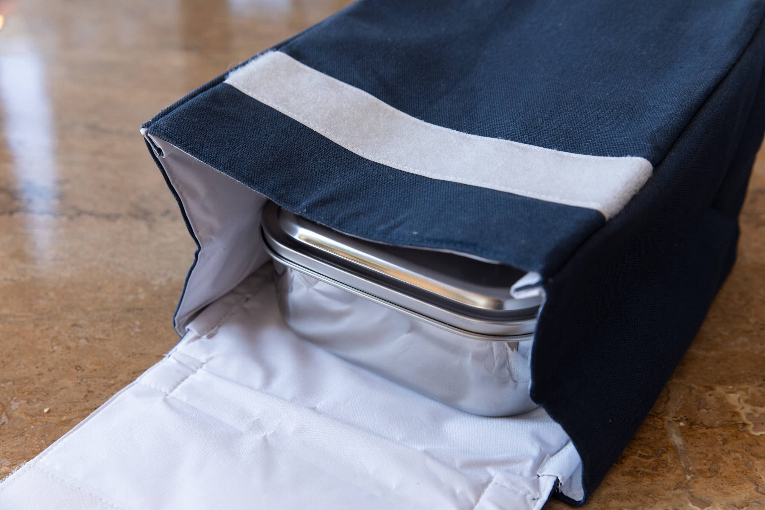 Nurture Goods - Wholesale Lunch Bag/Box - Certified Organic Insulated Lunch Bag - Ocean Blue6