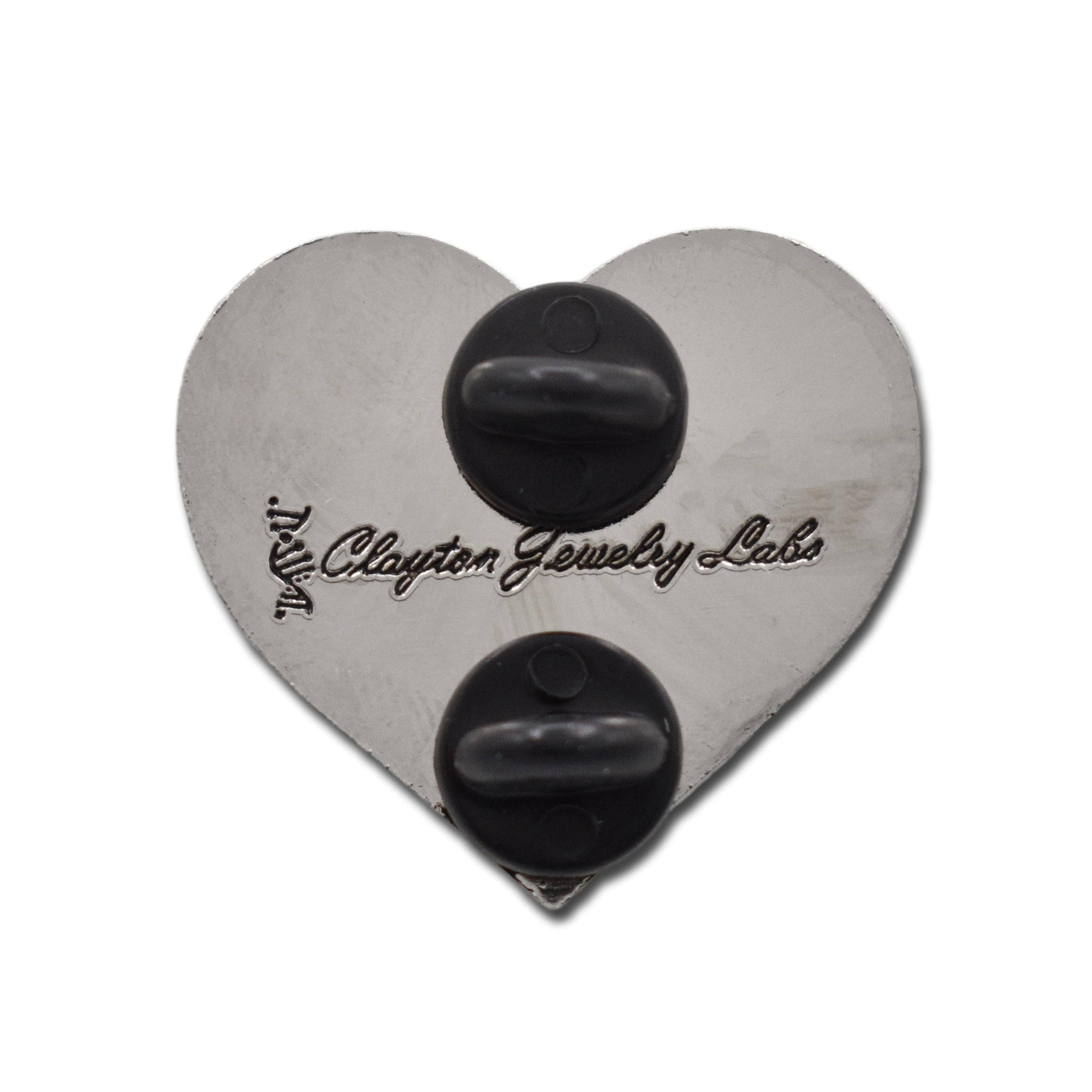 Clayton Jewelry Labs – wholesale Nål och knapp för kavajslag – Planet Earth hjärta hård emalj stift15