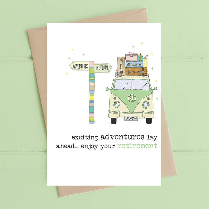 Spændende Eventyr - Pensionering - Hilsenkort for engroshandel hos Dandelion Stationery