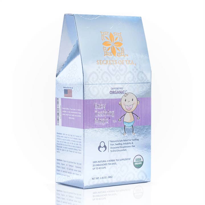 Baby Teething Magic Tea- USDA Organic & FDA Approved for wholesale by Secrets Of Tea