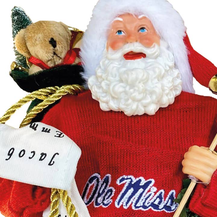 Santa’s Workshop Inc. - Wholesale Christmas Decoration - 12" Ole Miss Proud Santa1