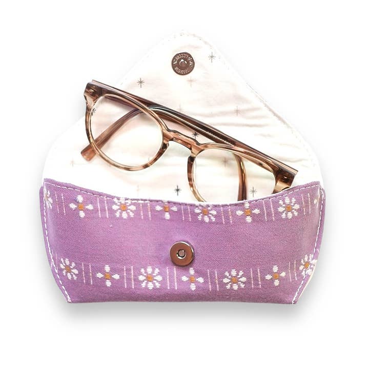 Lavender Sachet Daisy Woven Soft Fabric Glasses Case Pouch for wholesale by Ingrid Allen