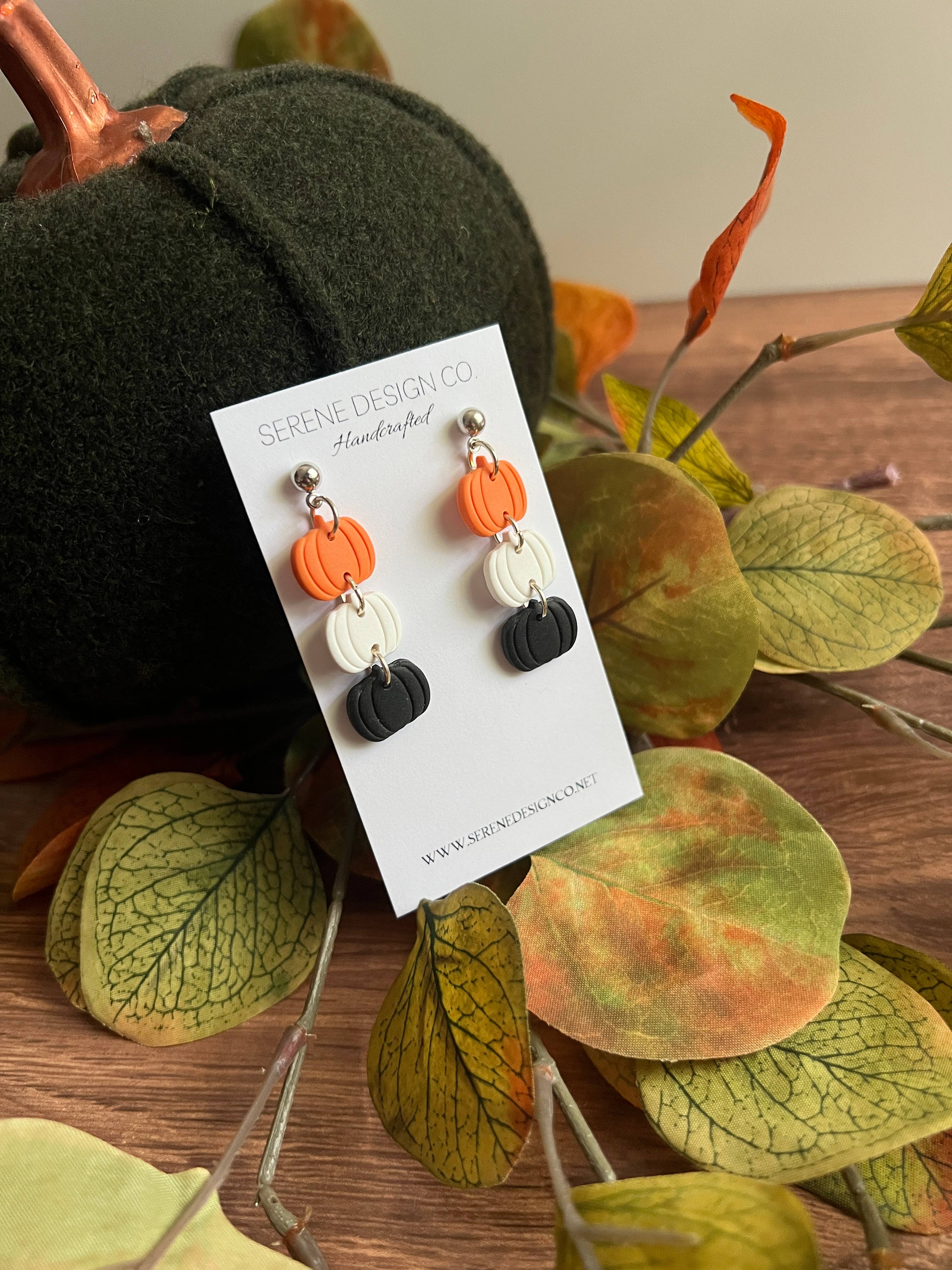 Serene Design Co. - Wholesale Dangle Earrings - Pumpkin Trio Dangles6