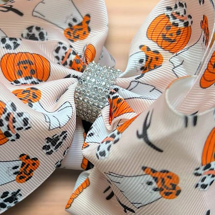 Kids Charm Online - Wholesale Hair Bow - Kids - 6.5" Halloween double layer printed hair bows.5