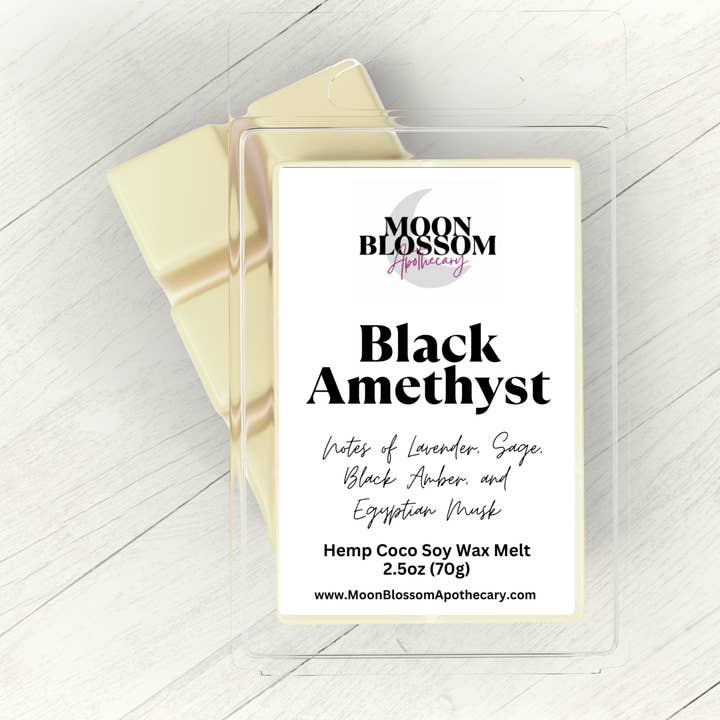 Black Amethyst - 2.5oz Hemp Coco Soy Wax Melt for wholesale by Moon Blossom Apothecary