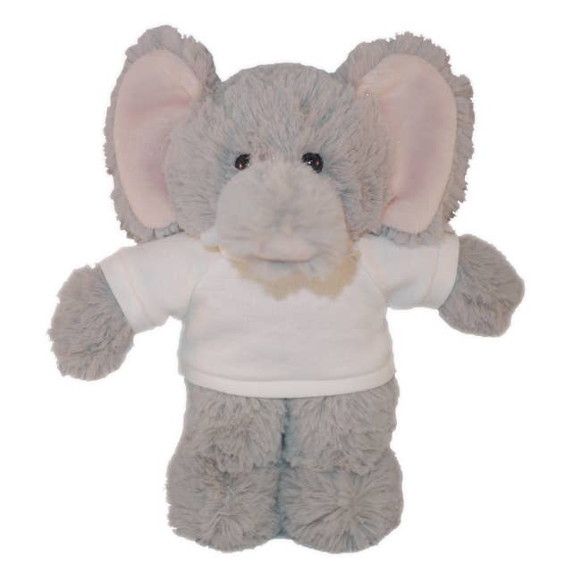 Plushland - Wholesale Stuffed/plush toy – Kids & baby - Plush Elephant 12" with Customizable Tee shirt2