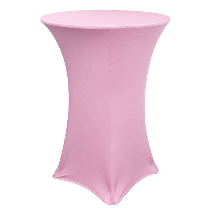 YOUR CHAIR COVERS - Wholesale Tablecloth - 30 inch Highboy Cocktail Round Spandex Table Cover Pink