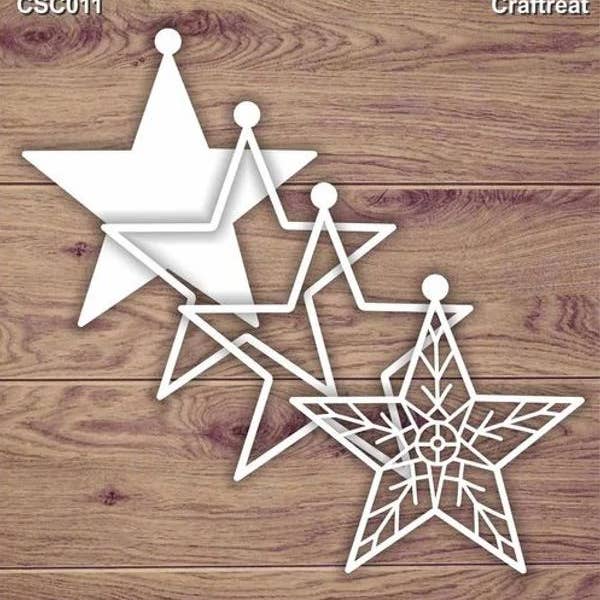 CrafTreat - Wholesale Ornament - CrafTreat 3D Shaker Chipboard - Star2