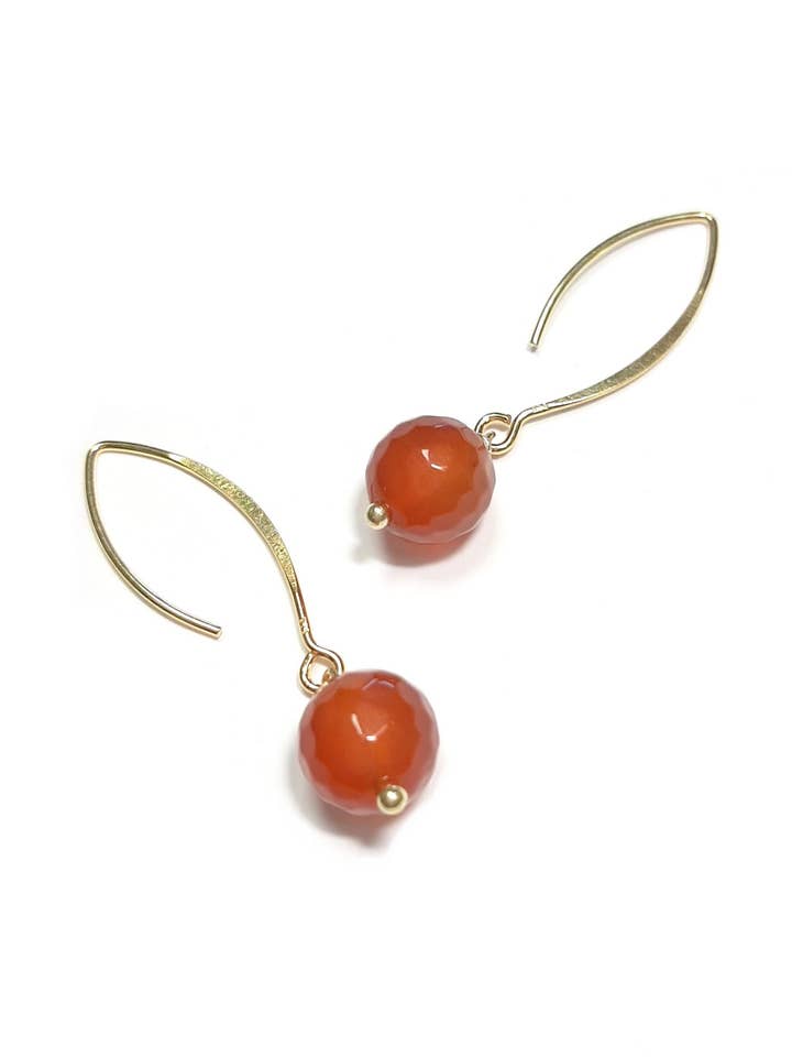 Brincos de Cornalina em Prata Dourada 925 por atacado de Andréa Chereau