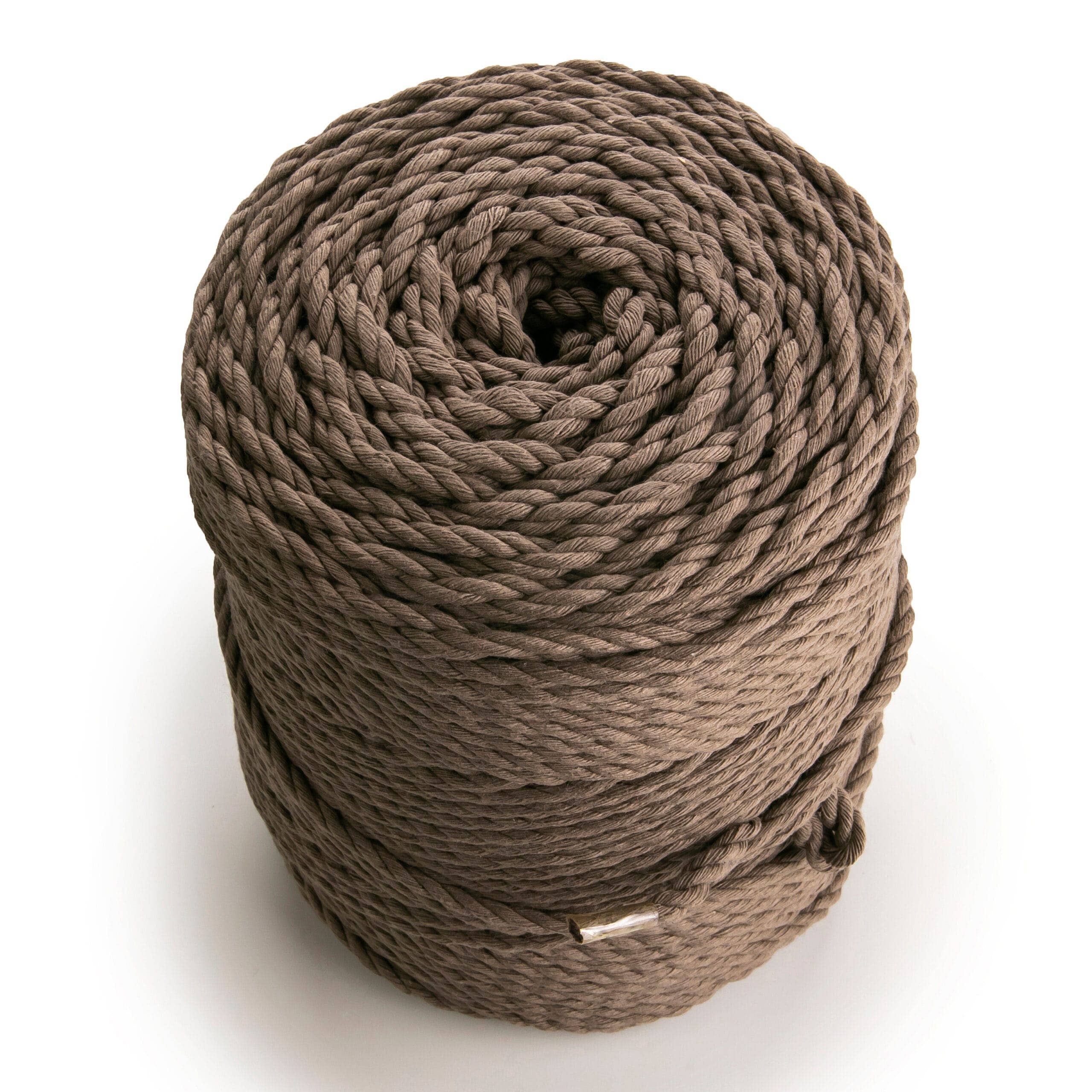 MB Cordas - Wholesale Yarn - 4MM 3 Strand Twisted Macrame Cotton Rope 1kg BROWN 140-145m  Macrame Rope 3 ply Craft String2