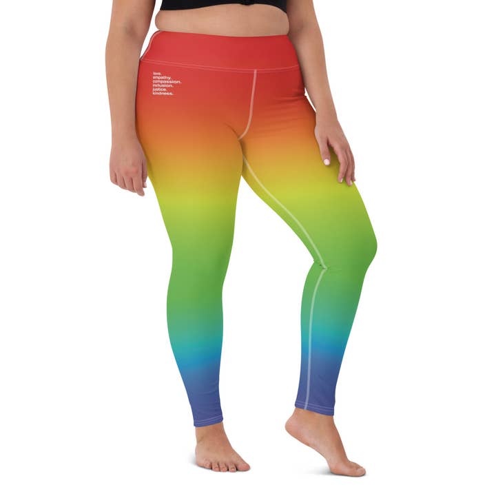 'Kindness Is' Pride Yoga Leggings for wholesale by Kind Cotton