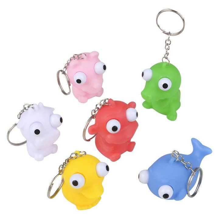 La Luna Bella - Toys - Vendita all'ingrosso Portachiavi - Bambini - PORTACHIAVI LLB DA 2" SQUEEZE ANIMAL POPPING EYE