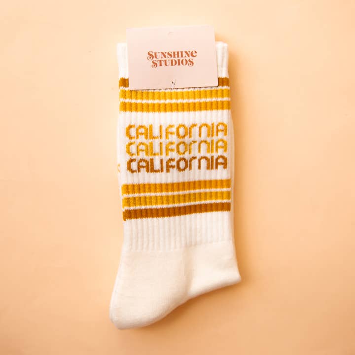 Sunshine Studios - Wholesale Socks - Unisex - California Striped Ribbed Crew Socks