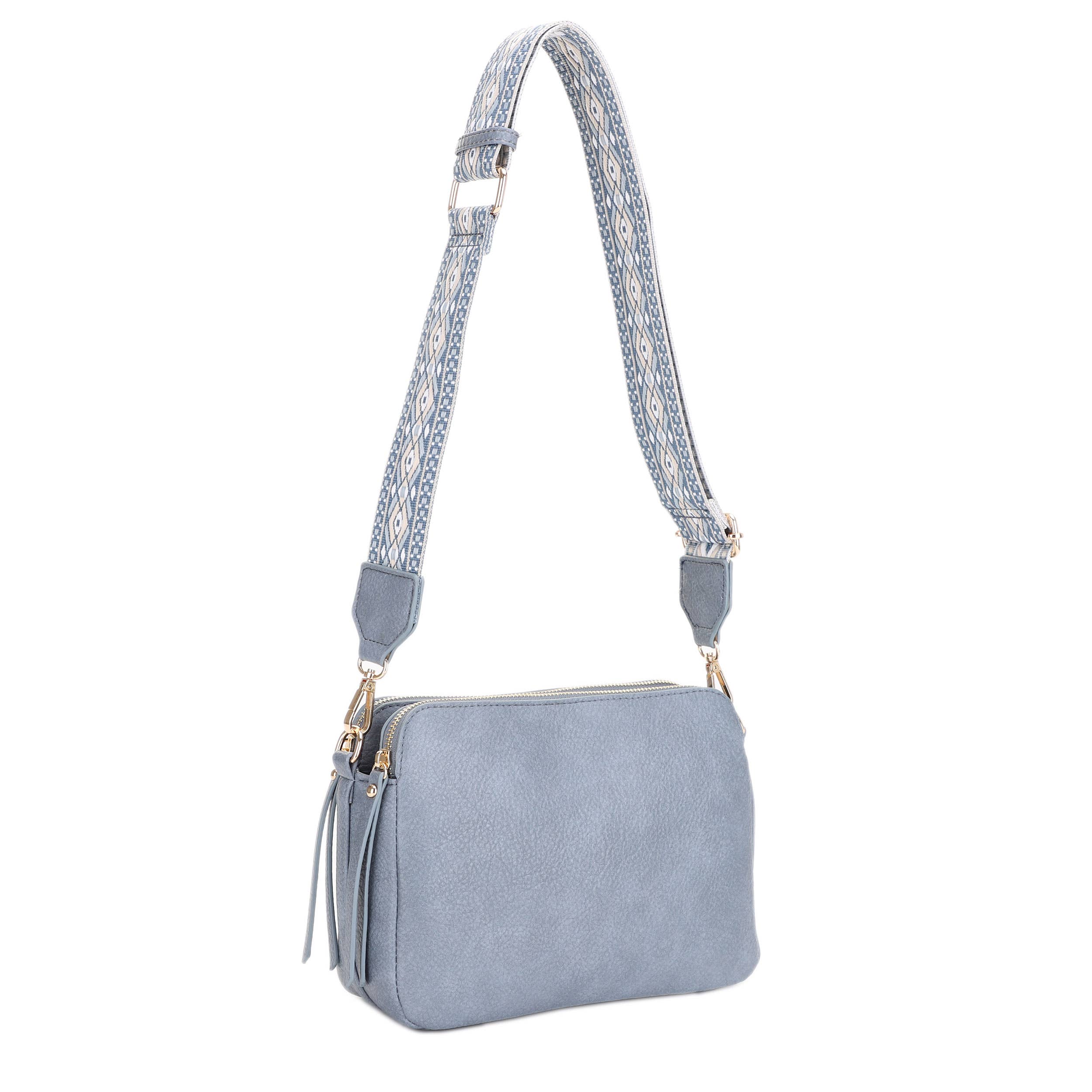 MiMi Wholesale - Wholesale Crossbody Bag - Women's - EJ60197 Mila 3 Compartment Crossbody Bag With Guitar Strap0