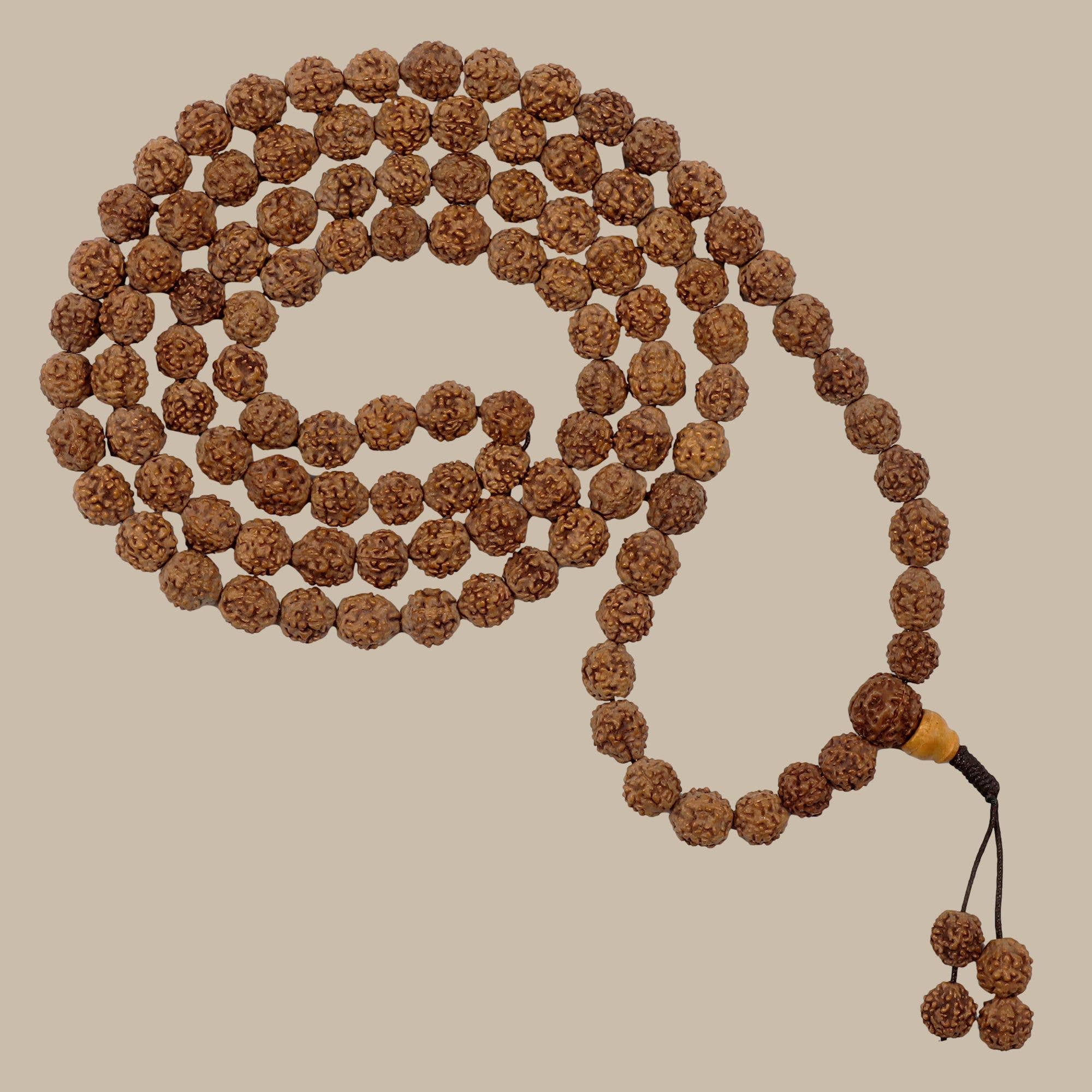 Tribal Trade GmbH – wholesale Bib necklace – Prayer chain Rudraksha beads light brown necklace mala necklace3