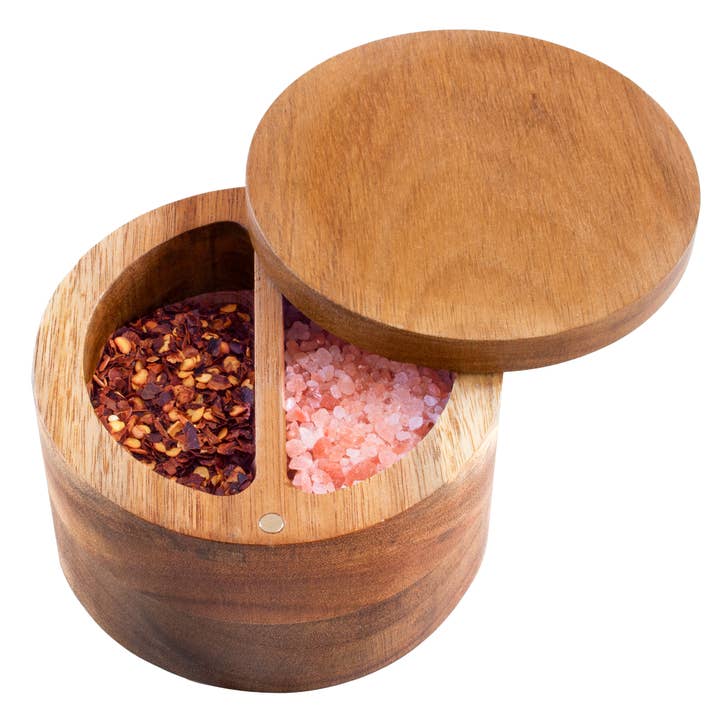 Totally Bamboo - Wholesale Food Storage Container - Rock & Branch® Acacia Duet Salt Cellar1