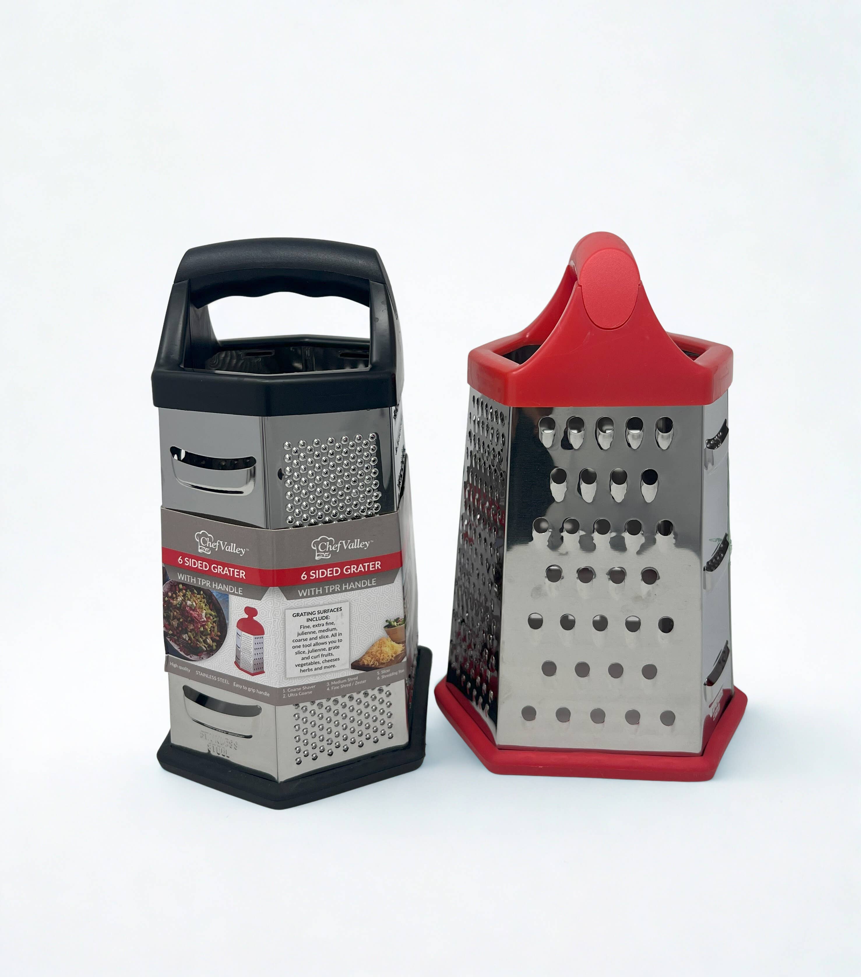 USA HomeMax - Vente Râpes - Râpe à 6 faces avec poignée, couleurs assorties