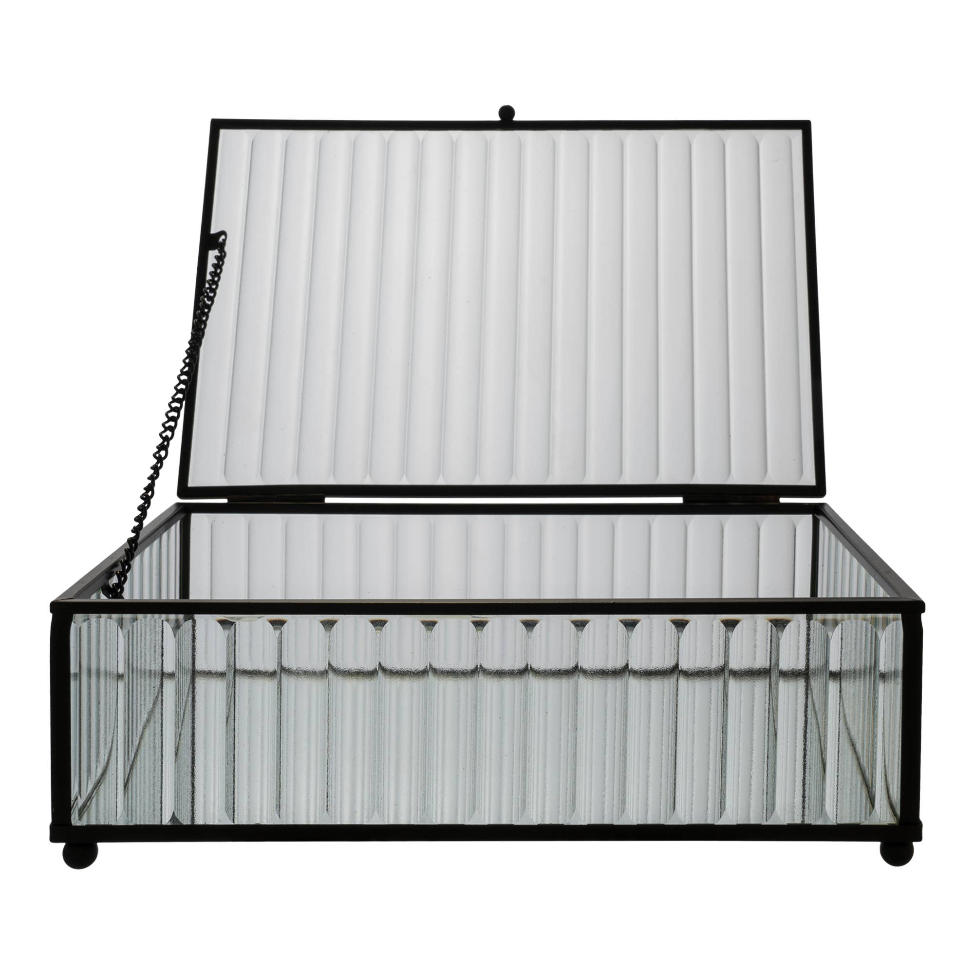 Santorini Box - Box in glass and black metal 13x20x7 cm for wholesale on Faire3