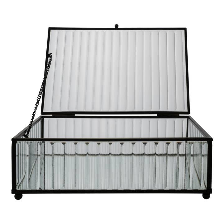 Santorini Box - Box in glass and black metal 13x20x7 cm for wholesale on Faire3