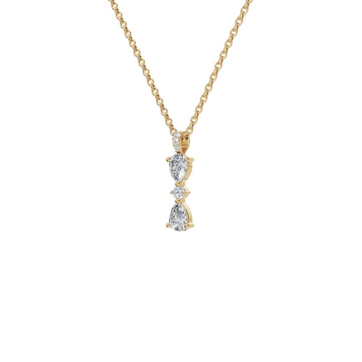 PureYou Jewelry - Wholesale Pendant/charm necklace - Trinity Pear-Cut Diamond Pendant, Diamond Drop Necklace1