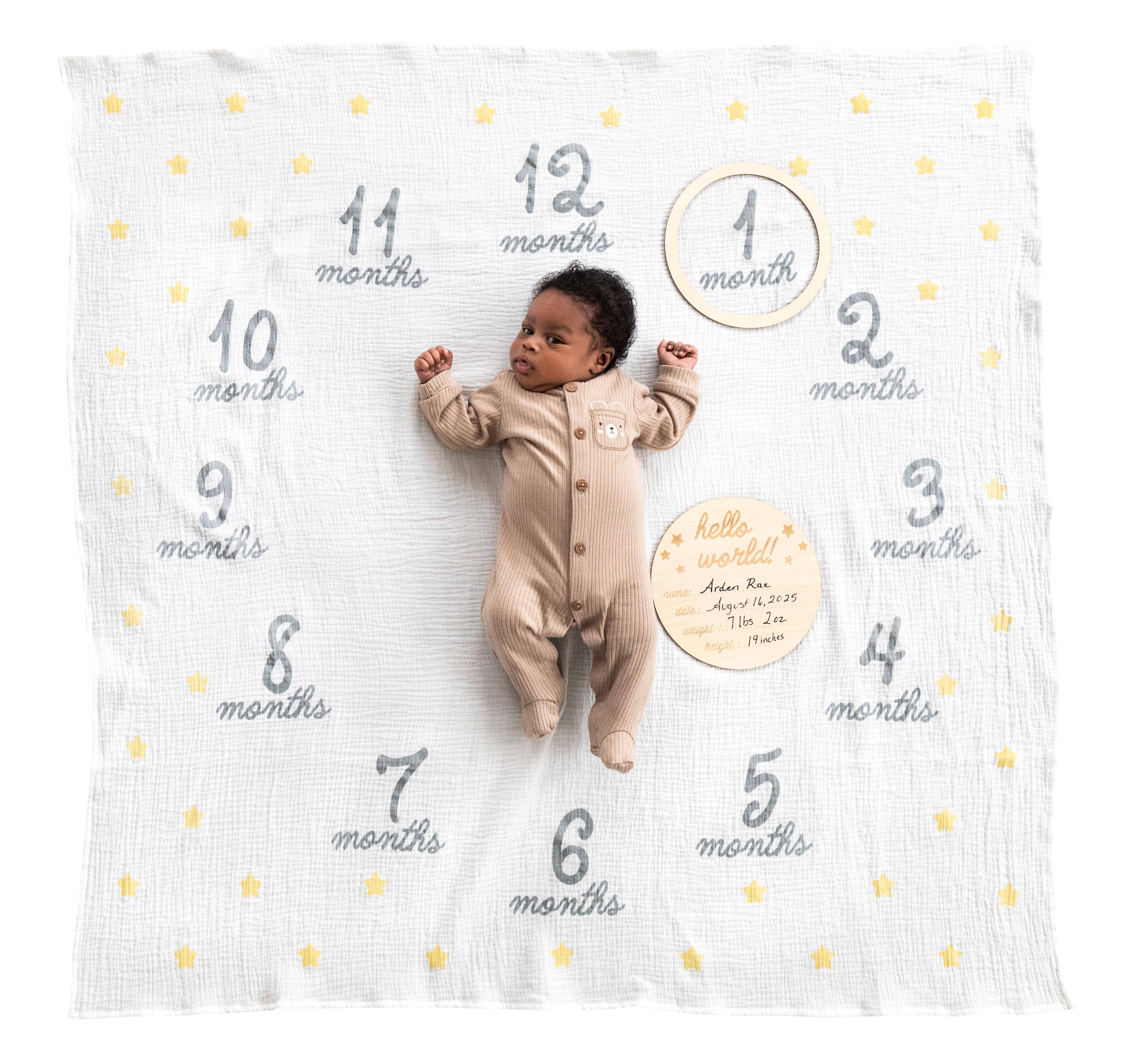 Pearhead - Wholesale Milestone Blanket - Kids & Baby - Hello World Milestone Blanket & Prop6