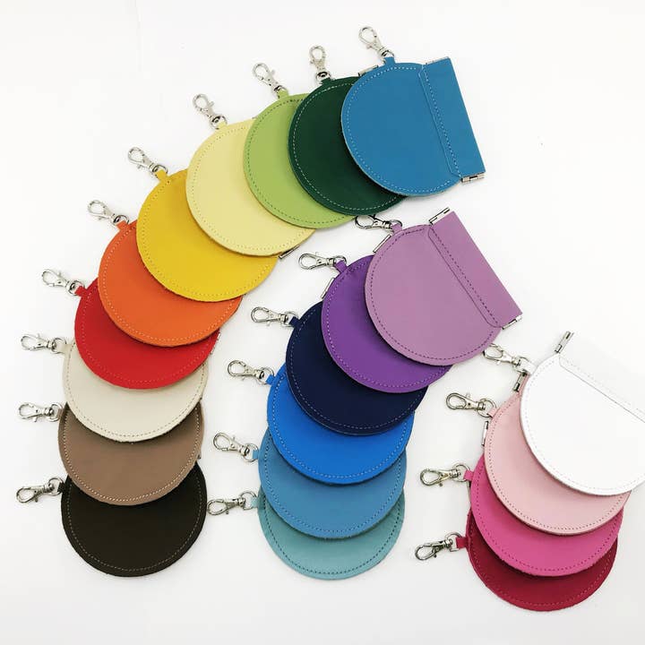 Leather Coin Purse, Colored Pouch, Squeeze, Flex Frame for wholesale by Mally Designs