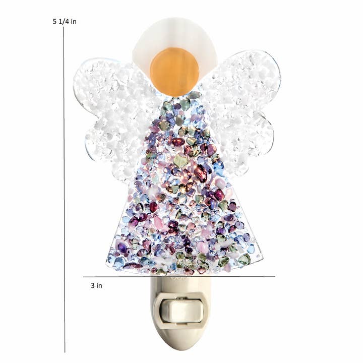 J Devlin Glass Art & Bert Anderson Collection - Wholesale Night Light - Ntl 222 Fused Glass Angel Night Light3